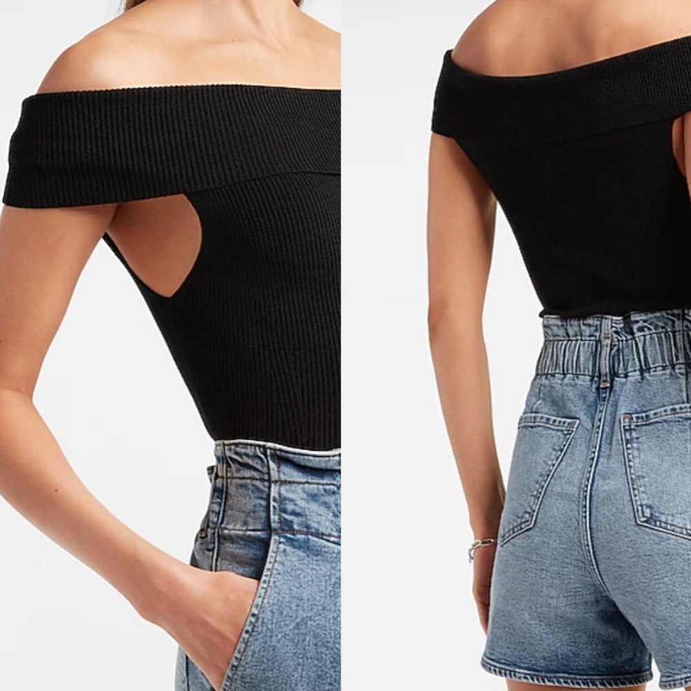 Ribbed Off The Shoulder Sweater